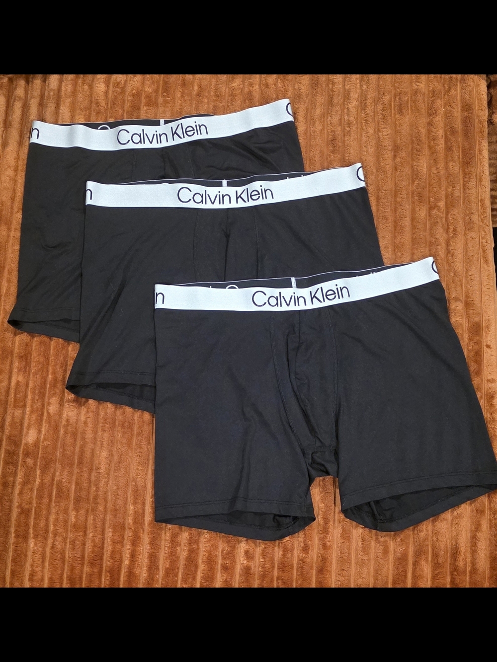 Calvin Klein Black Boxer Briefs with White Logo Waistband - 3 Pack